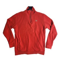 Lacoste 1/4 Zip Pullover Sweater Men&#39;s Size Large 7L Red Golf Casual Swe... - £35.00 GBP