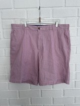 IZOD Seersucker Shorts Pink Striped Waist 40 Inseam 9.5” New With Tags  - $17.63