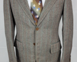 Vintage 1970s Mens Herringbone Tweed Suit Lord Chesterfield 38 - £35.72 GBP