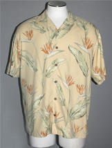 VTG Tommy Bahama Tropical Bird of Paradise Flowers S/S Silk Shirt Mn&#39;s L... - $28.99