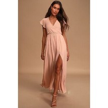 NWT Womens Size Large Lulus Blush Lost in the Moment Blush Maxi V-Neck D... - $39.19