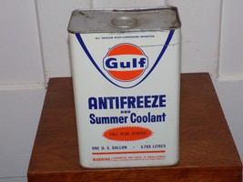 Vintage Gulf Empty One Gallon Can of Antifreeze - $1,014.94 MXN