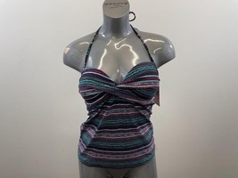 Ripzone Women&#39;s Bathing suit Top Striped colourful pattern New with Tag ... - $150.53 MXN