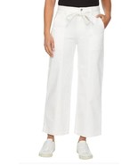 Hudson Womens Jeans White Wide-Leg Belted Stretch Denim Pockets High-Rise - $74.69 CAD