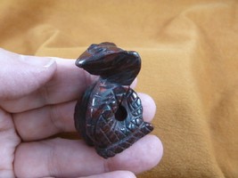 (Y-SNAK-CO-550) black red SNAKE COBRA carving FIGURINE GEMSTONE reptiles... - $14.01