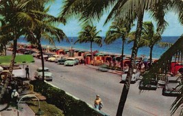Fort Lauderdale Florida~Magnificent BEACH-1950s CARS~1959 Pstmk Postcard - £6.23 GBP