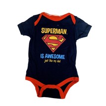 Superman is Awesome Just Like Dad Boys Infant Baby Size 6 9 months 1 Piece Bodys - £6.16 GBP
