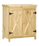 Outsunny Outdoor Garden Storage Cabinet Shed with Shelves &amp; Galvanized Top - $3,439.29 MXN