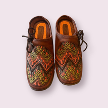 Born Womens Multicolor Southwest Aztec Tapestry Leather Slip On Clogs Si... - $34.60