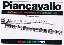 Italy Postcard Piancavallo World Cup 82 Women&#39;s Slalom - £1.64 GBP