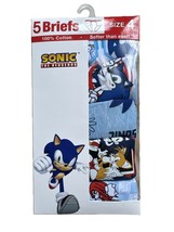 Sonic The Hedgehog 5 Pack Boys Briefs Size 4 100% Cotton NEW - £14.08 GBP