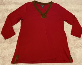 lauren ralph lauren sweater blouse red XL - $15.90
