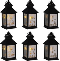 6 Pack 5&quot; Halloween Lanterns, Mini Hanging Light Portable Handheld LED - BLACK - £15.90 GBP