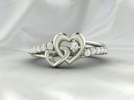 CZ Diamond Stone Heart Shape Women Ring, 925 Sterling Silver Dainty Jewelry - $54.00