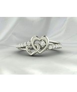 CZ Diamond Stone Heart Shape Women Ring, 925 Sterling Silver Dainty Jewelry - €46,17 EUR