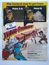 Iron Horse Arcade FLYER Original Video Game Artwork Sheet Wild West 1986 Vintage - £27.42 GBP