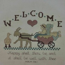 Welcome Embroidery Finished Psalm 120:7 Farmhouse Country Prayer Cottage... - £7.80 GBP