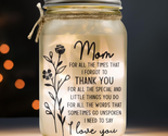 Mothers Day Gifts for Mom from Daughter, Son, Kids, Mason Jar Night Ligh... - £33.05 GBP