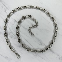 Skinny Silver Tone Metal Chain Link Belt Size Small S Medium M - £15.50 GBP