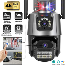 8MP 4K Wifi Camera Dual Lens Security Protection Waterproof Security camerA - £17.43 GBP+