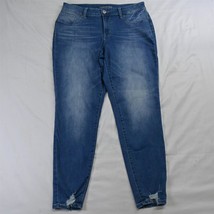 Maurices Large Mid Rise Jegging Skinny Light Destroyed Stretch Denim Jeans - £10.97 GBP