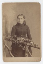 Antique Circa 1880s Cabinet Card Lovely Older Woman With Curls Brooklyn, NY - £7.46 GBP