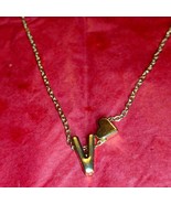 Gorgeous vintage gold love heart necklace~adjustable - £14.74 GBP