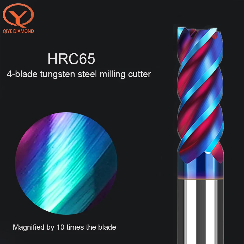 4 Flute HRC65 Carbide End Mill 4mm 5mm 6mm 8mm 10mm Tungsten Steel End Mill Nano - £137.10 GBP