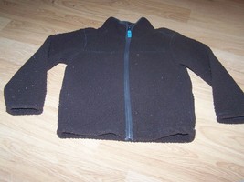 Boy&#39;s Size 5 Carter&#39;s Solid Chocolate Brown Warm Fleece Jacket Coat Zip Up EUC - £14.37 GBP