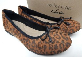 Clarks Sara Aster Size US 8 M EU 39 Women&#39;s Suede Ballet Flat Shoes Leopard - £30.61 GBP