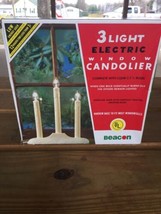 Vintage Beacon 3 Light Electric Window Candolier BOX Christmas Candle - £14.53 GBP