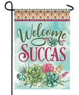 Welcome Succas Spring Garden Flag -2 Sided Message, 12.5" x 18" - $22.00