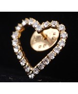 Rhinestone Heart Brooch Pin Jewelry Vintage - £7.78 GBP