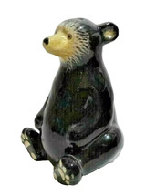 Black Bear Salt Shaker Tan Face Paws Ceramic Rubber Stopper Kitchen Lodg... - $13.47