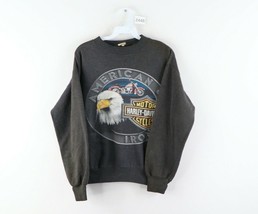 Vintage 80s Harley Davidson Mens Small Eagle Spell Out Thrashed Sweatshirt USA - £124.60 GBP