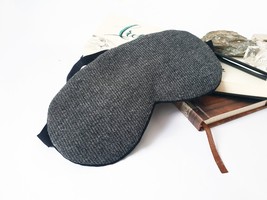 Men Eye sleep mask Gray Organic eye pillow, Comfy pajama, Travel mask, Gift - £12.81 GBP
