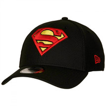 Superman Classic Logo Black Colorway New Era 39Thirty Fitted Hat Black - £34.35 GBP