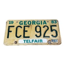 Vtg 1983 Georgia Telfair County Collectible License Plate Original Tag FCE 925 - £21.97 GBP