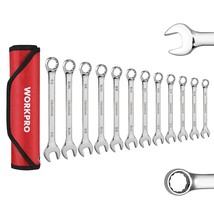 WORKPRO 12-Piece Combination Wrench Set, SAE 1/4&quot;-7/8&quot;, Premium Cr-V Wre... - $49.99