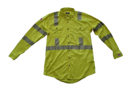LAKELAND ISHAT29RT Flame Resistant Knit High Visibility Button-Up Shirt ... - $49.99