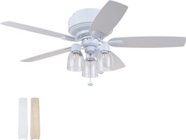 Prominence Home 52&quot; Magonia Coastal Cottage Flush Mount Ceiling Fan, Led - £180.64 GBP