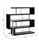 Buck II Writing Desk w/Bookshelf, Clear Glass, Chrome &amp; Black Finish - €640,47 EUR