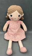 Linzy Toys Little Girl Plush Doll with Pink Dress 14.5” Brown Hair - £15.81 GBP