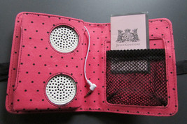 Juicy Couture MP3 Speaker Wallet Black Pink Quilted New Vintage - $87.12