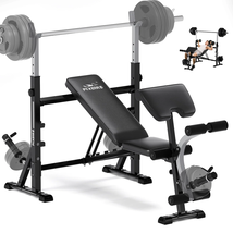 Standard Weight Bench with Preacher Curl, Leg Developer, Chest &amp; Shoulde... - $231.32
