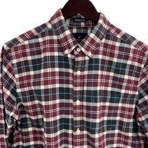 American Eagle Red Plaid Seriously Soft Button Front Shirt Size Medium - $14.88