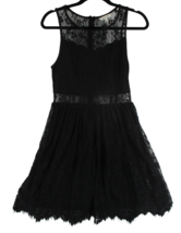 M Junior Women Black Eyelash Lace Francescas Dress Sleeveless Fit &amp; Flar... - £19.37 GBP