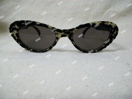 Black Gold Glitter Retro Cat Eye Costume Glasses Masquerade Leopard Anim... - $8.86