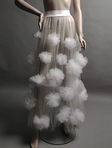 White Bridal Tulle Maxi Skirt Overlay White Full Length Wedding Tulle Skirt Plus image 3