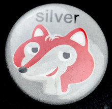 Silver Fox Pin Button Pinback - $12.95